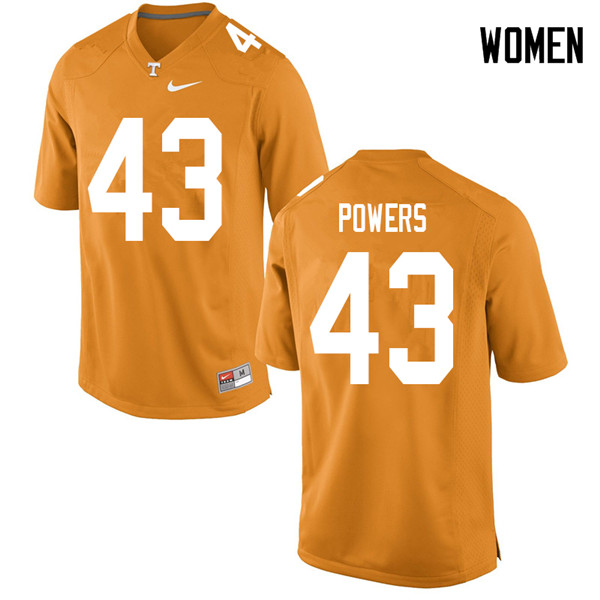 Women #43 Jake Powers Tennessee Volunteers College Football Jerseys Sale-Orange